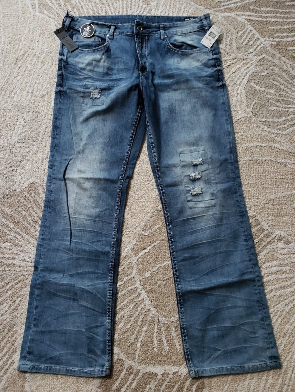 Buffalo David Bitton Men's Blue Distressed Bootcut Jeans Sz.38/32